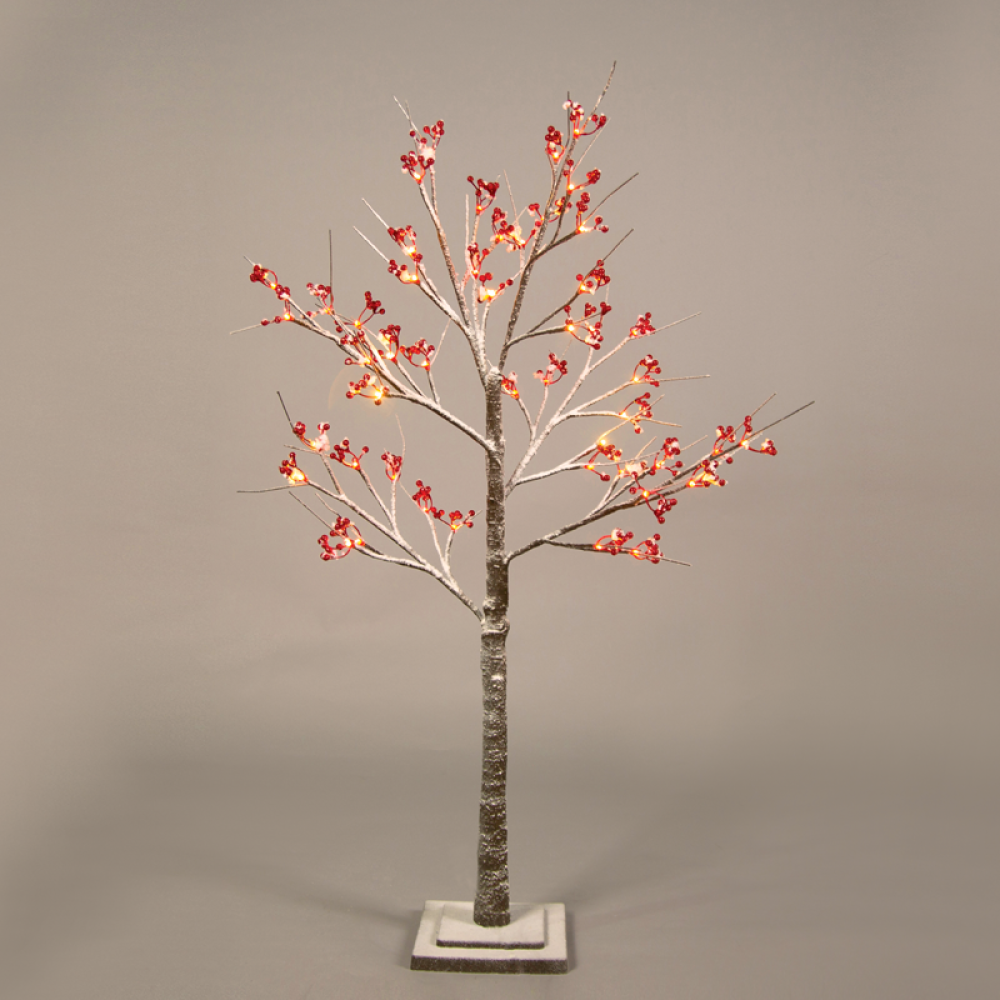 ^ SNOW RED BERRY TREE 48 WW LED ΛΑΜΠΑΚ.ΑΝΤΑΠΤ.(24VDC) IP44 20X20X120CM 3M KΑΦΕ ΚΑΛ. ΤΡΟΦ.  -X1048143